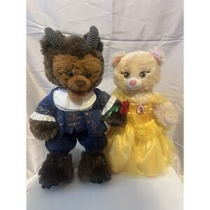 Build A Bear Beauty And The Beast Set w/ Ballroom Outfits 17-19” Disney Belle